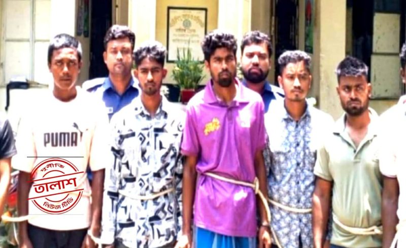 তাহিরপুরে মাদকের বিরুদ্ধে অভিযান পরিচালনার সময় ,পুলিশের উপর হামলার ঘটনায় ৭জন আটক।